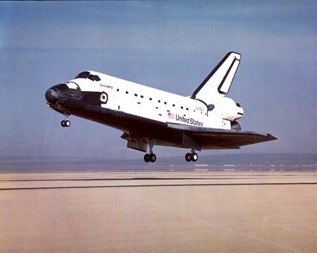  Lo Shuttle in fase di atterraggio 